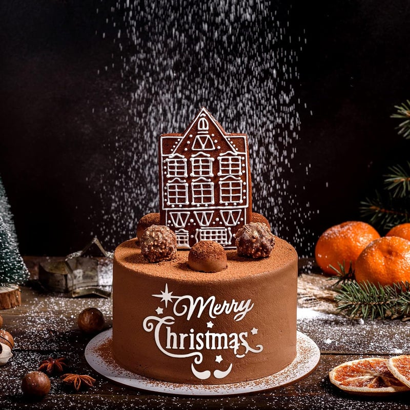 Eersida 30 Pieces Christmas Cookie Stencils Cake Templates Coffee Stencils Reusable Painting Cake Stencil Templates Embossing Moulds for Baking Birthday Easter Xmas Arts DIY Card Making(Cute Style) - Image 4